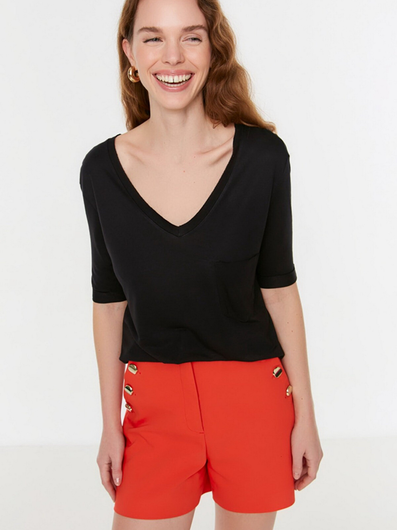 Футболка Trendyol модель TWOSS22TS1805/Siyah Фото