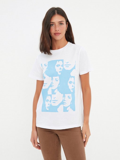 Футболка Trendyol модель TWOSS22TS1806/Beyaz Фото