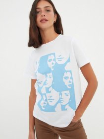 Футболка Trendyol модель TWOSS22TS1806/Beyaz Фото