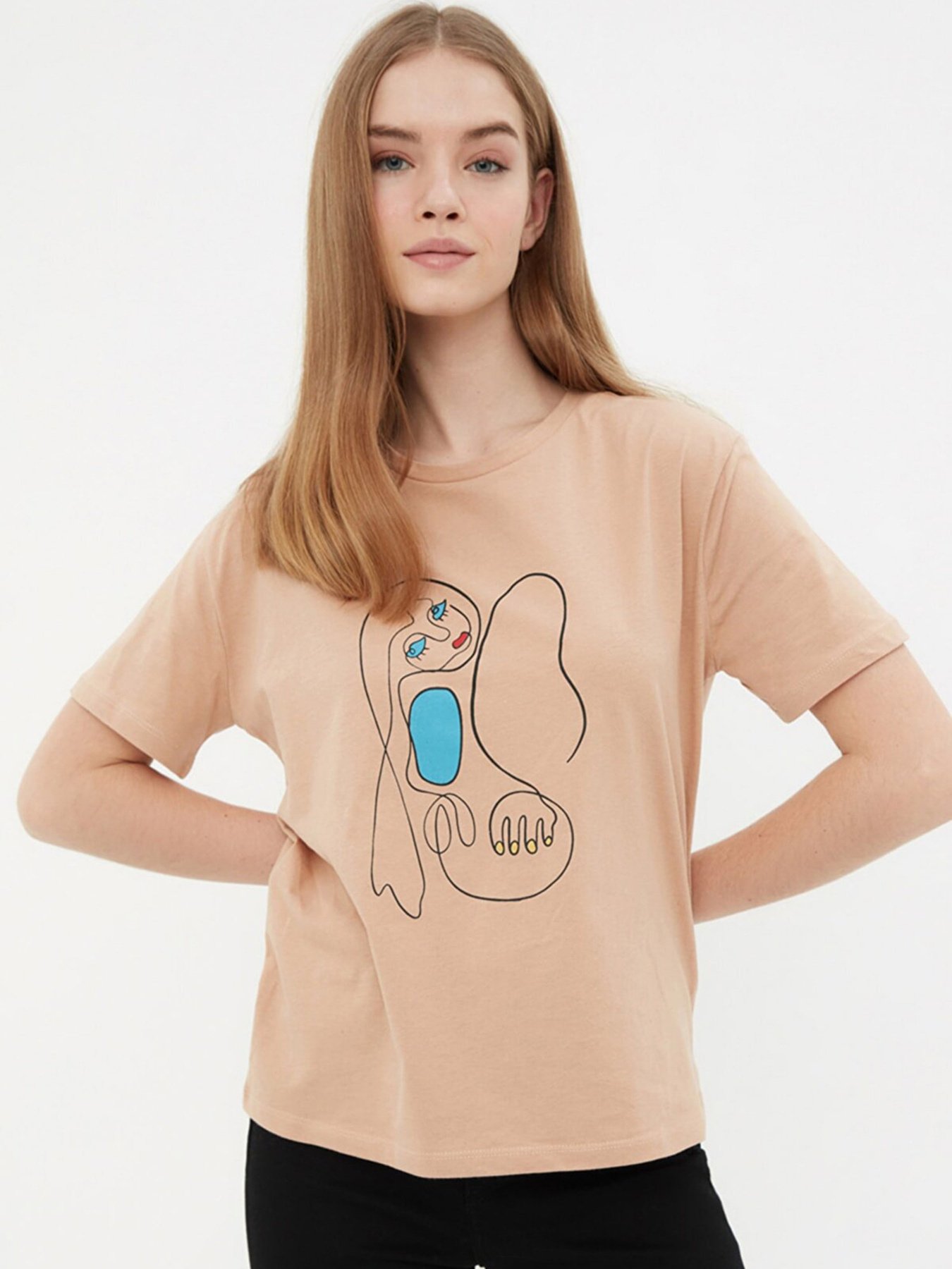 Футболка Trendyol модель TWOSS22TS2157/Bej Фото