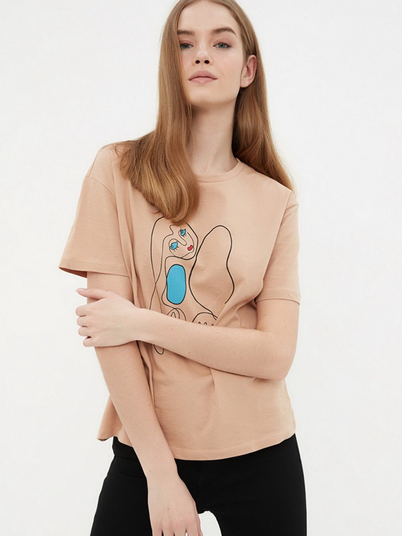 Футболка Trendyol модель TWOSS22TS2157/Bej Фото