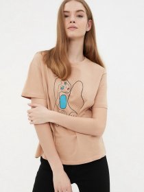 Футболка Trendyol модель TWOSS22TS2157/Bej Фото