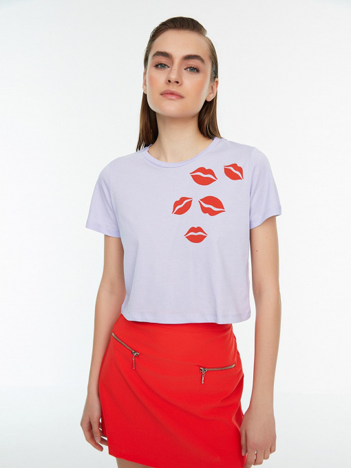 Футболка Trendyol модель TWOSS22TS2312/Lila Фото