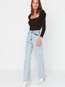 Прямі джинси Trendyol модель TWOAW23JE00134/Mavi Фото