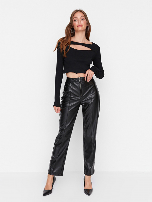 Брюки повседневные Trendyol модель TWOAW23PL00219/Siyah Фото