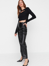 Повсякденні штани Trendyol модель TWOAW23PL00219/Siyah Повсякденні штани Trendyol модель TWOAW23PL00219/Siyah Фото