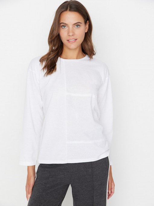 Лонгслив Trendyol модель TWOAW23TS00051/Beyaz Фото