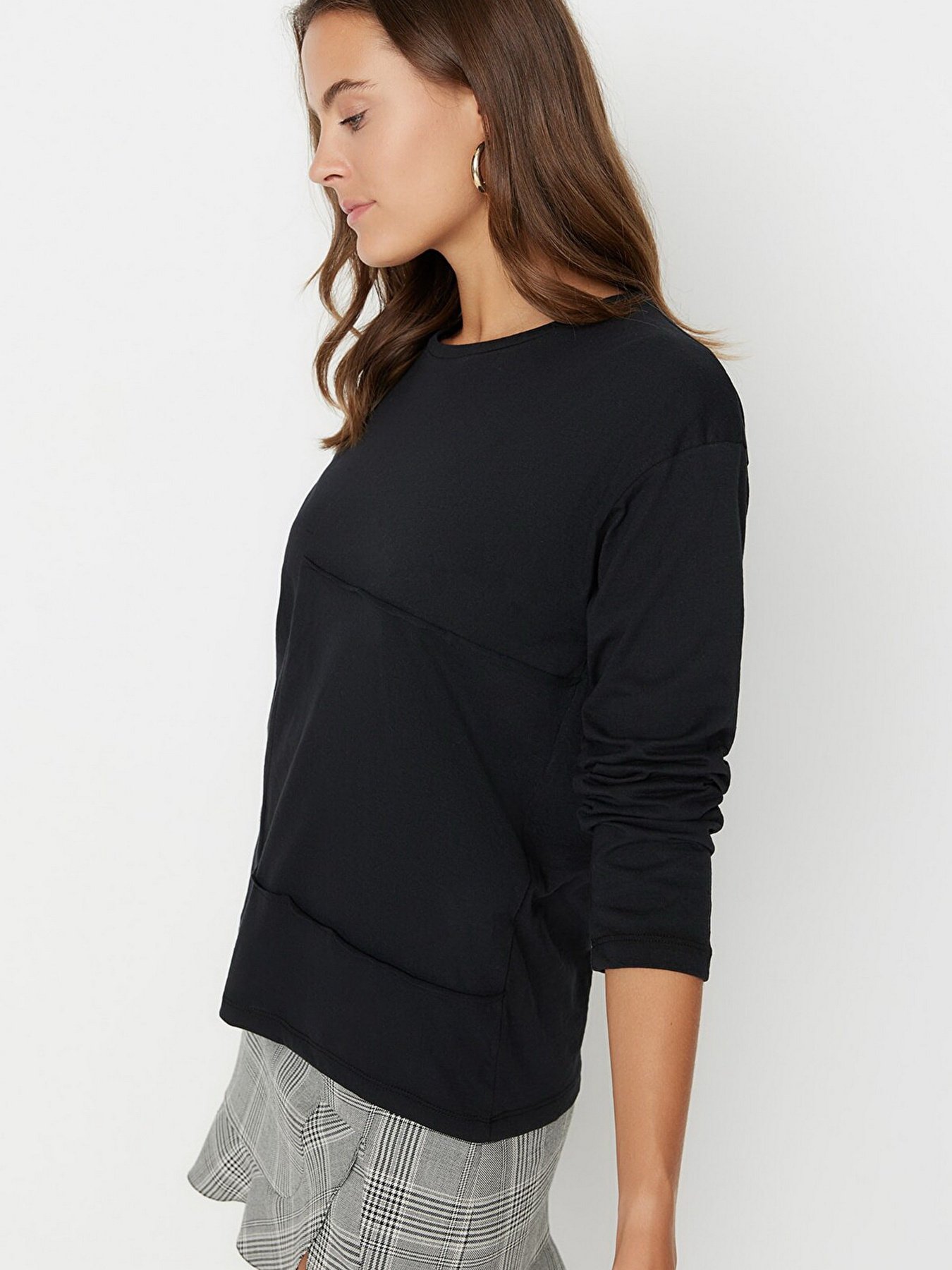 Лонгслив Trendyol модель TWOAW23TS00051/Siyah Фото