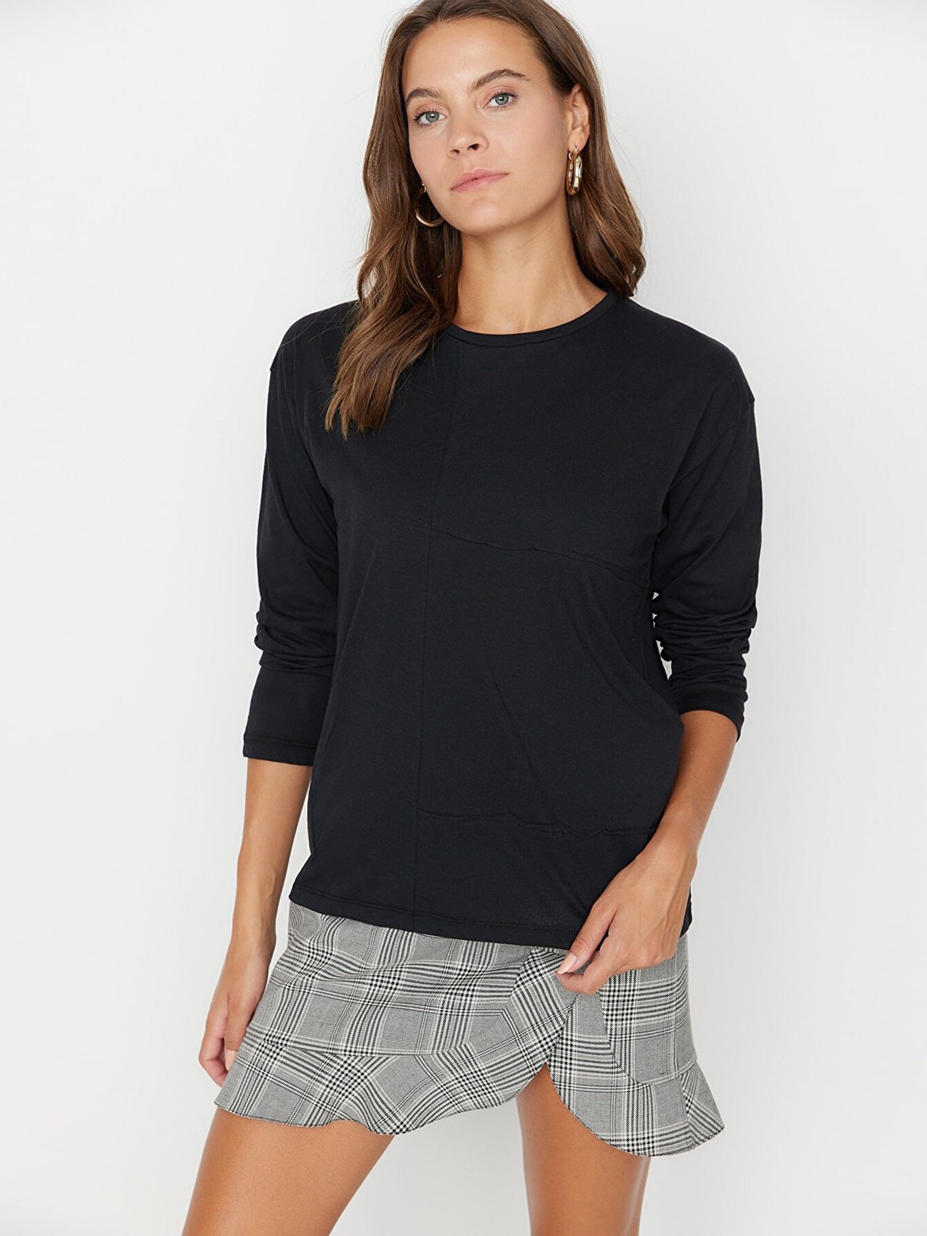 Лонгслив Trendyol модель TWOAW23TS00051/Siyah Фото