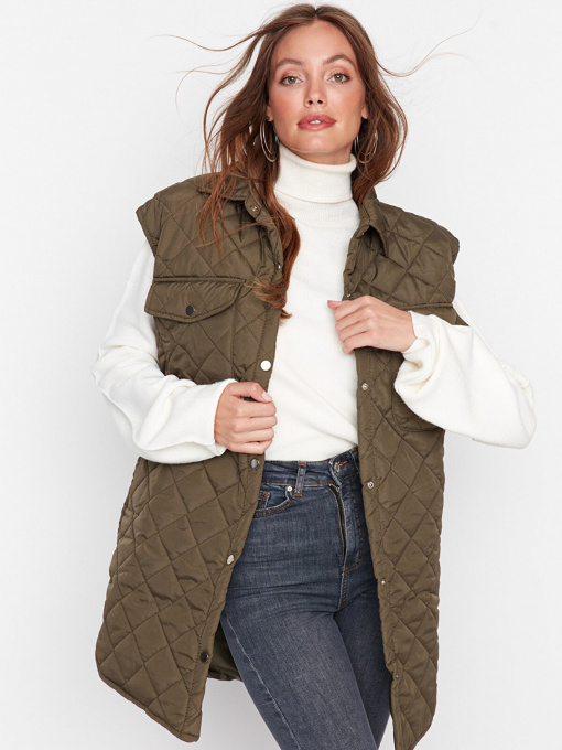 Жилет с утеплителем Trendyol модель TWOAW23YE00007/Haki Фото