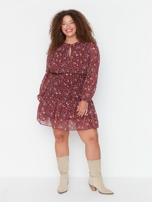 Платье мини Trendyol модель TBBSS22AH0183/Bordo Фото