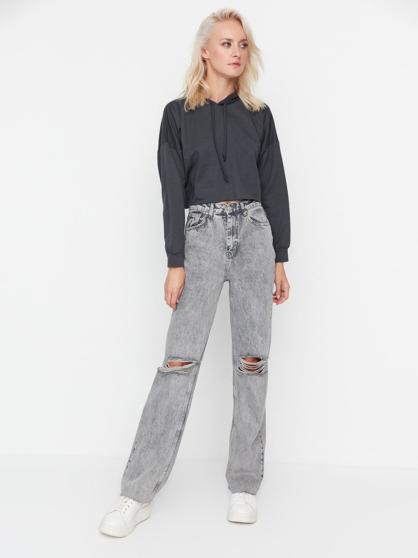 Джинси кльош Trendyol модель TWOAW21JE0539/Gri Фото