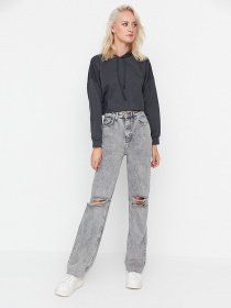 Джинси кльош Trendyol модель TWOAW21JE0539/Gri Фото