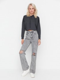 Джинси кльош Trendyol модель TWOAW21JE0539/Gri Фото