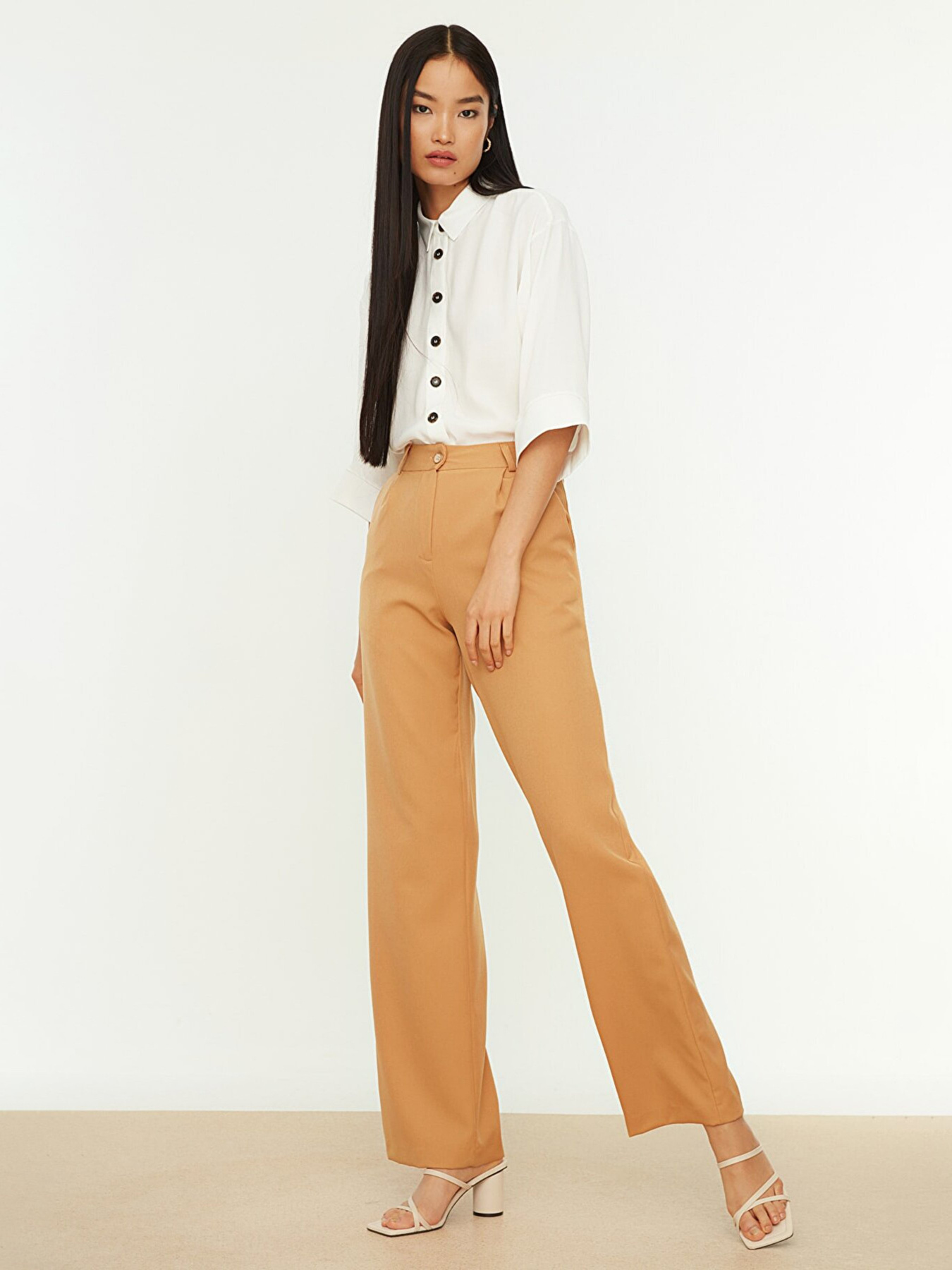 Штани палаццо Trendyol модель TWOAW21PL0076/Kahverengi Фото