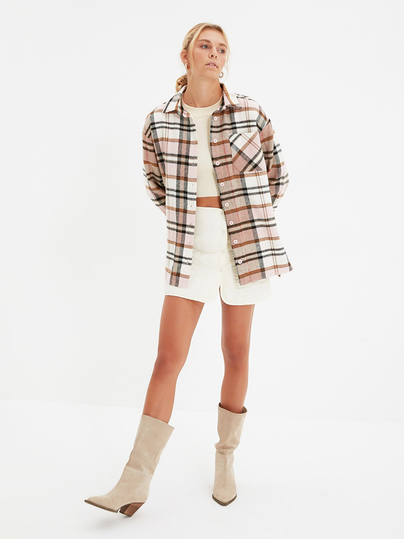 Сорочка повсякденна Trendyol модель TWOAW22GO0184/Pembe Фото