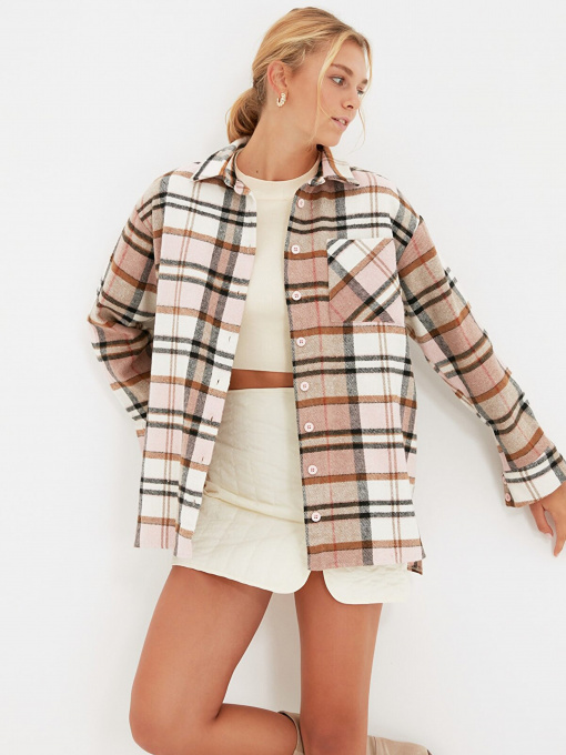 Рубашка повседневная Trendyol модель TWOAW22GO0184/Pembe Фото