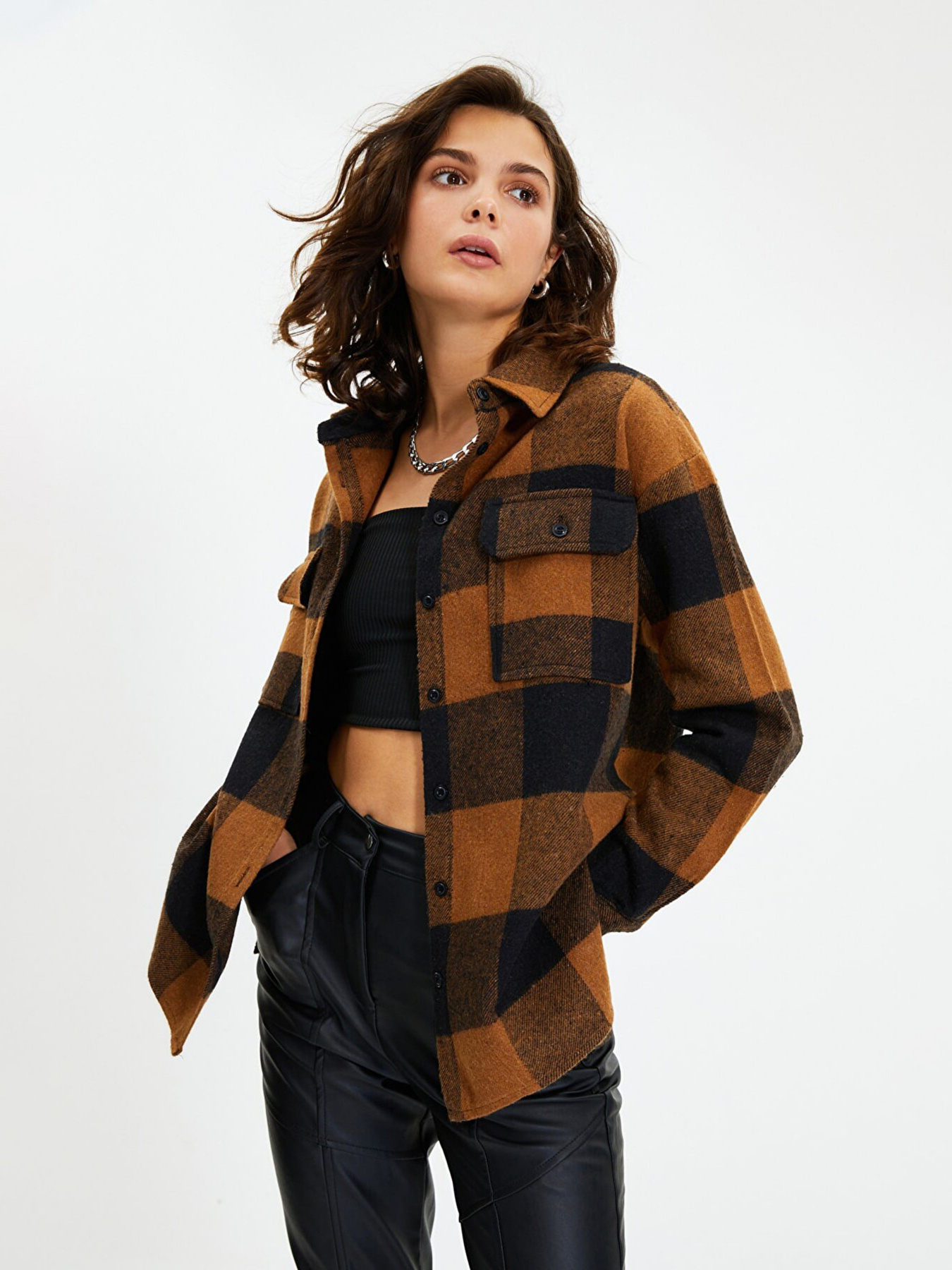 Сорочка повсякденна Trendyol модель TWOAW22GO0595/Camel Фото