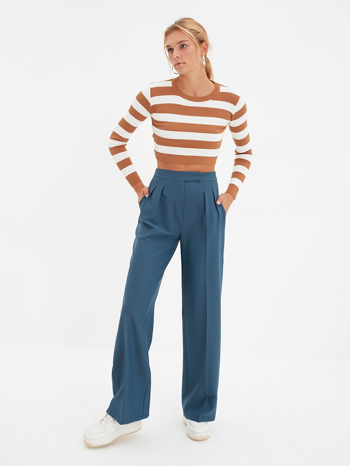 Штани класичні Trendyol модель TWOAW22PL0066/Petrol Фото