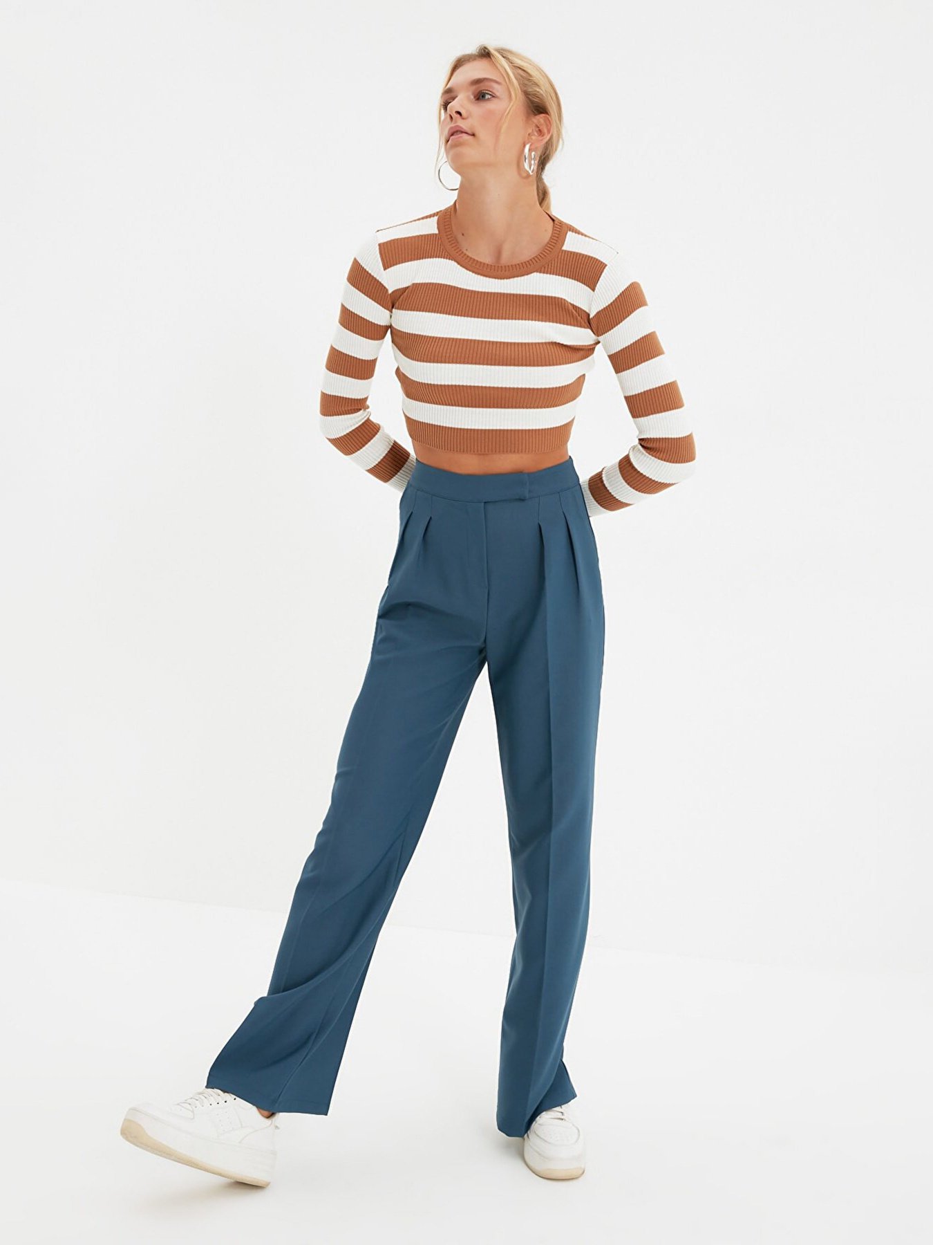 Штани класичні Trendyol модель TWOAW22PL0066/Petrol Фото