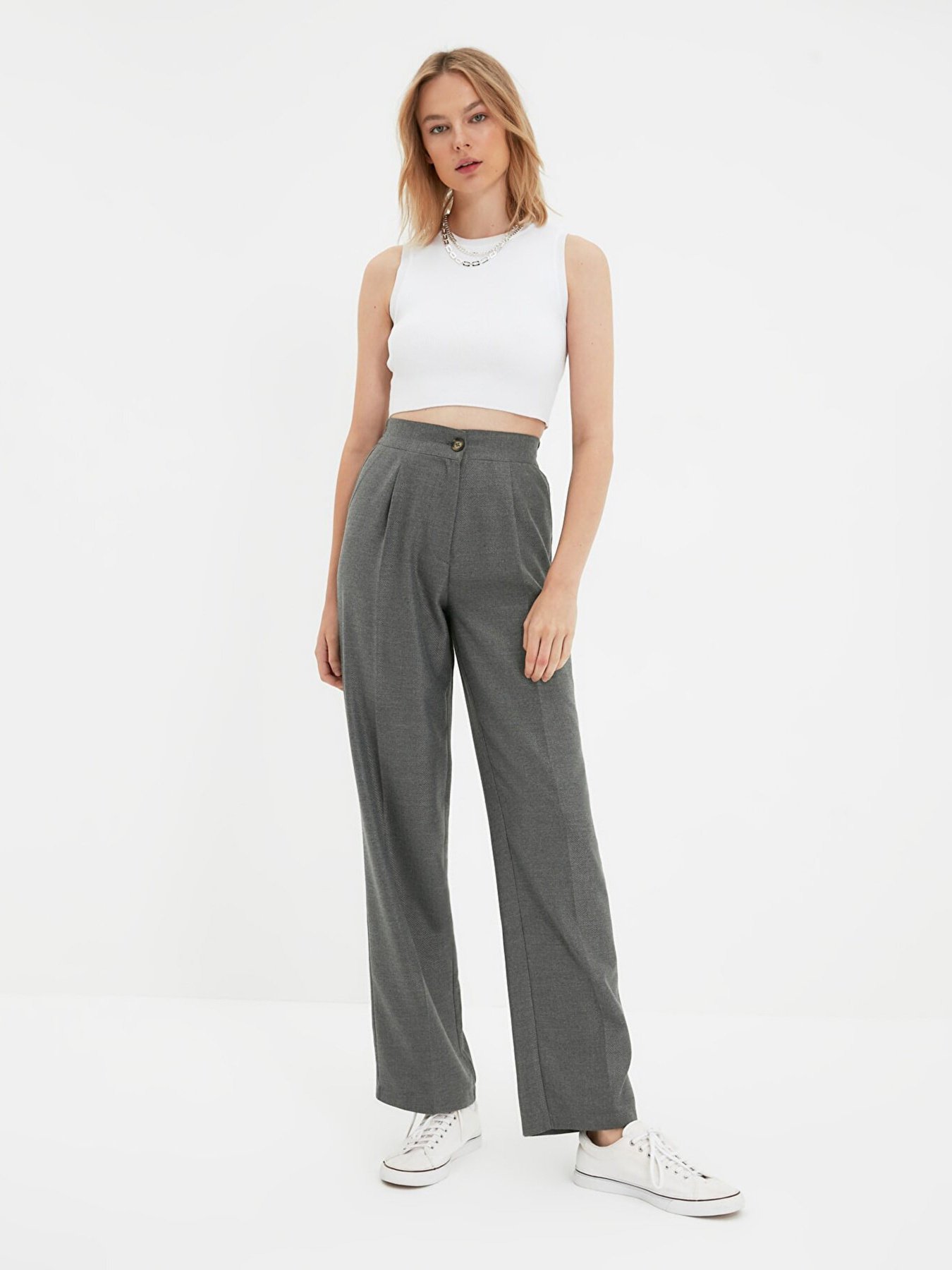 Класичні штани Trendyol модель TWOAW22PL0321/Gri Фото