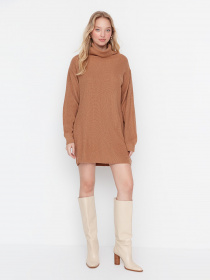 Платье мини Trendyol модель TWOAW23EL00026/Kahverengi Фото