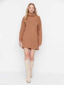 Платье мини Trendyol модель TWOAW23EL00026/Kahverengi Фото