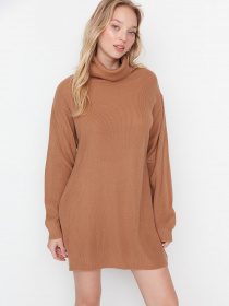 Платье мини Trendyol модель TWOAW23EL00026/Kahverengi Фото