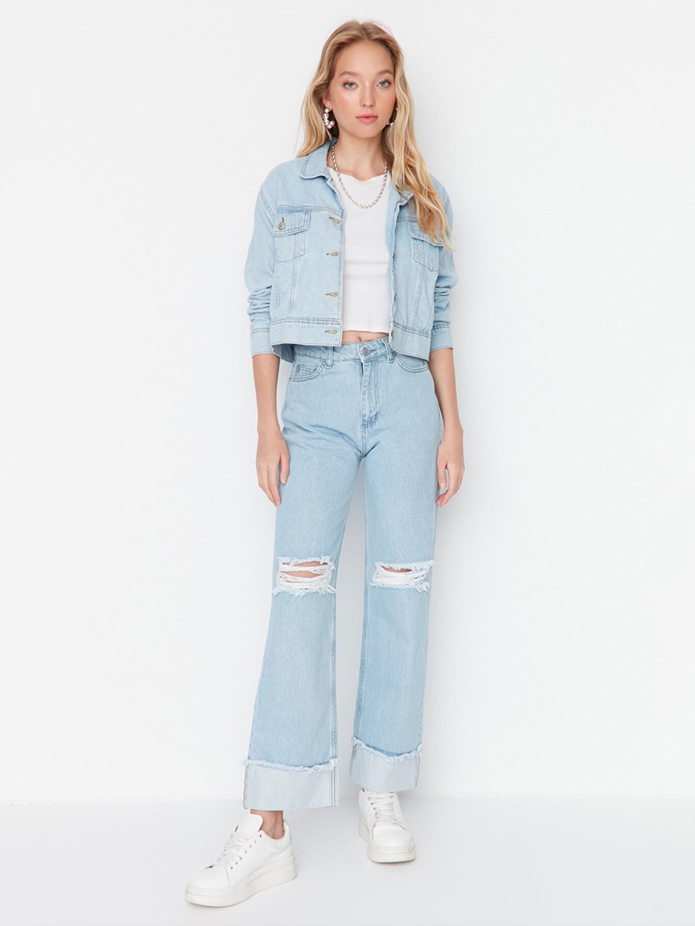 Широкі джинси Trendyol модель TWOAW23JE00175/Acik Mavi Фото