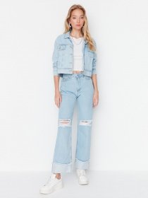 Широкі джинси Trendyol модель TWOAW23JE00175/Acik Mavi Фото