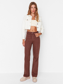 Широкі джинси Trendyol модель TWOAW23JE00333/Kahverengi Фото