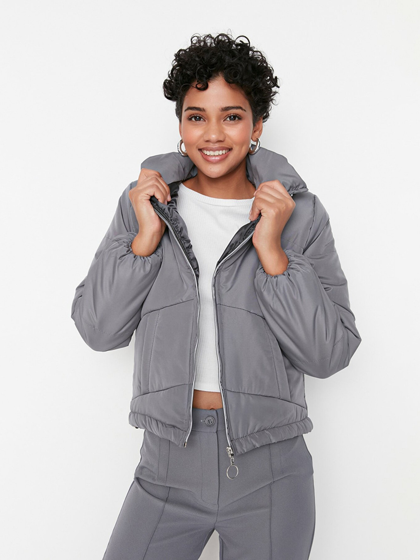 Зимняя куртка Trendyol модель TWOSS20MO0015/Antrasit Фото