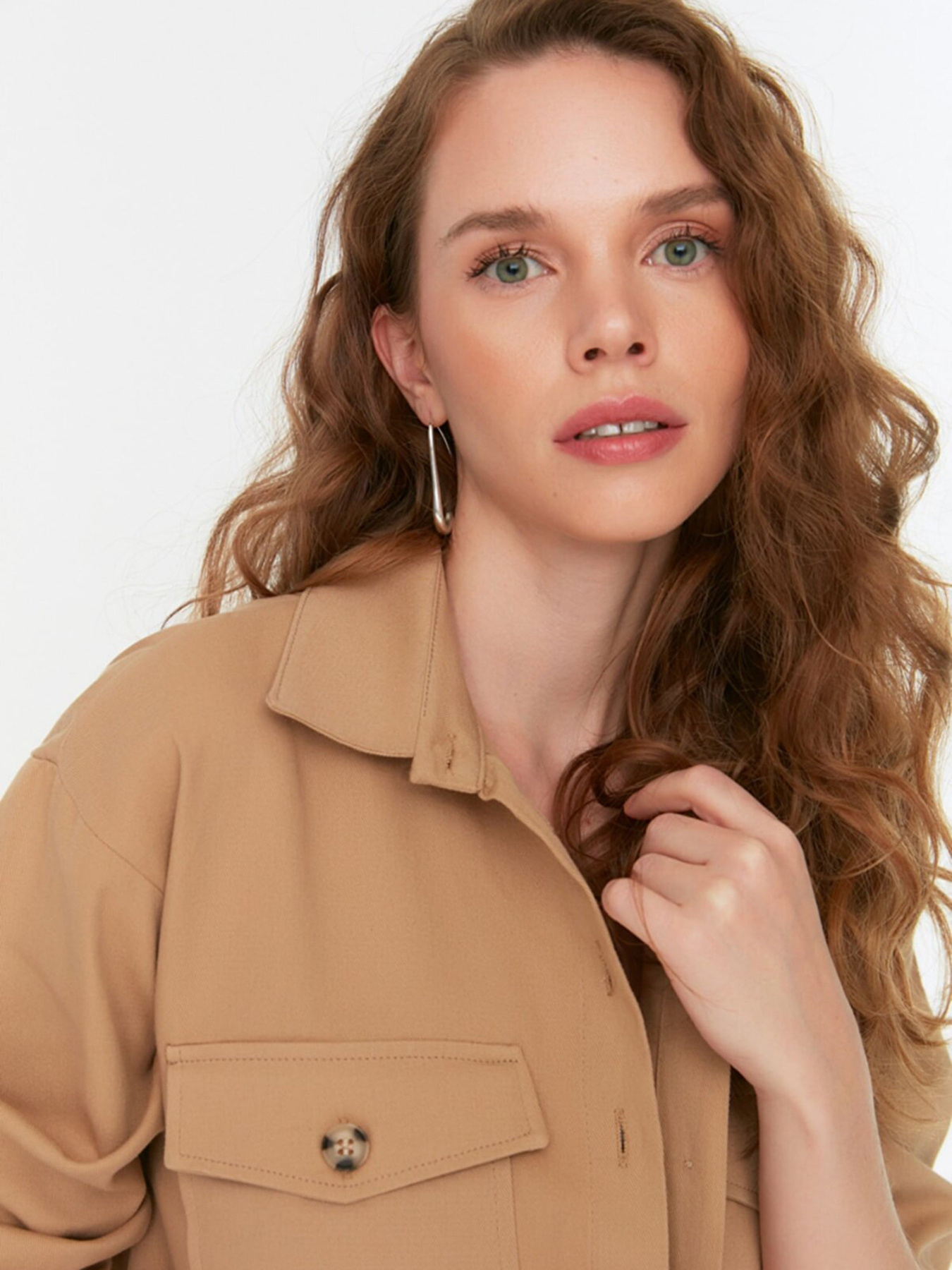 Рубашка Trendyol модель TWOSS22GO0730/Bej Фото