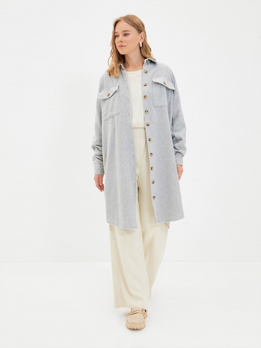 Пальто Trendyol модель TCTAW22UK0067/Gri Фото