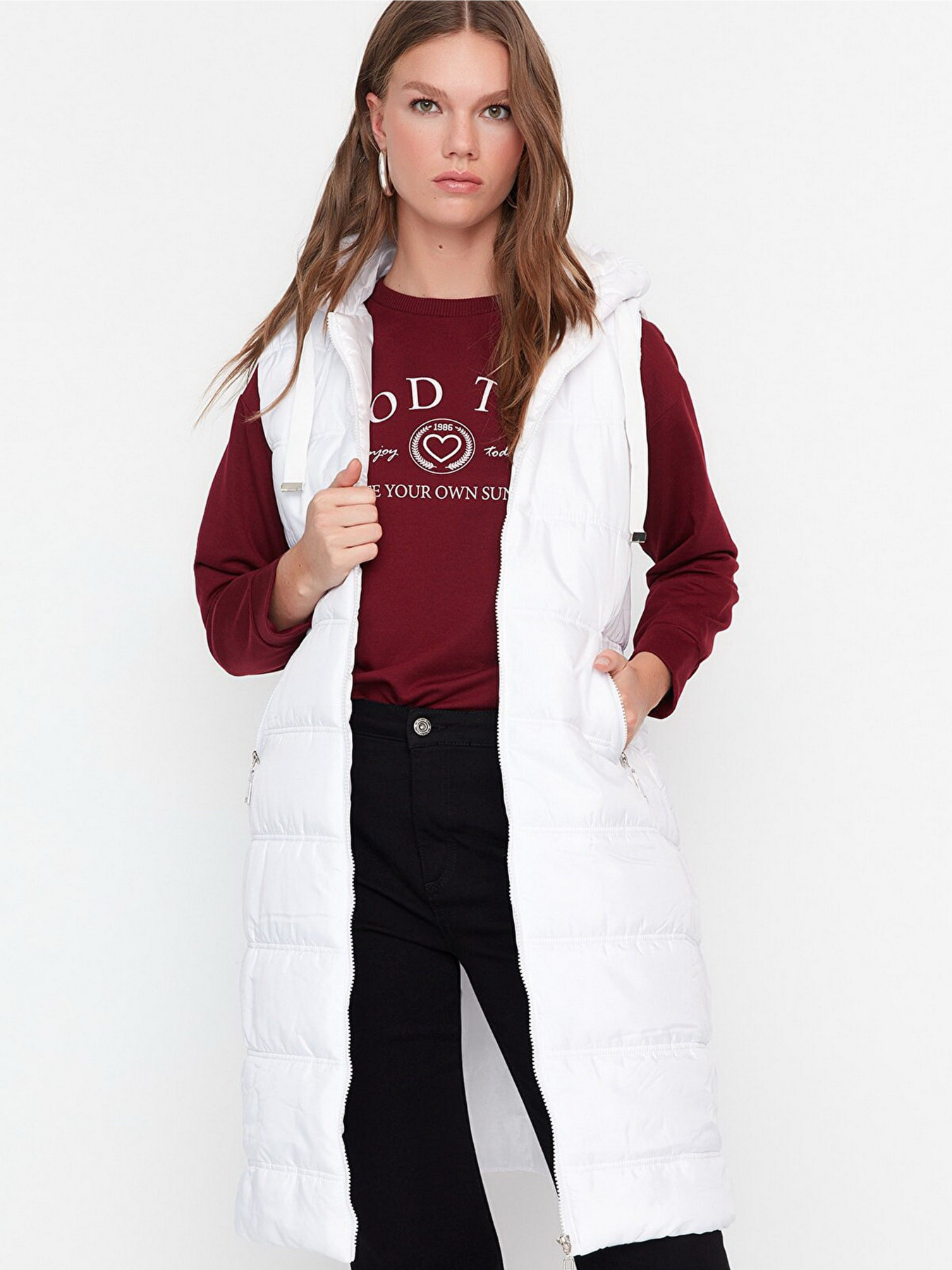 Жилет с утеплителем Trendyol модель TCTAW23YL00005/Beyaz Фото