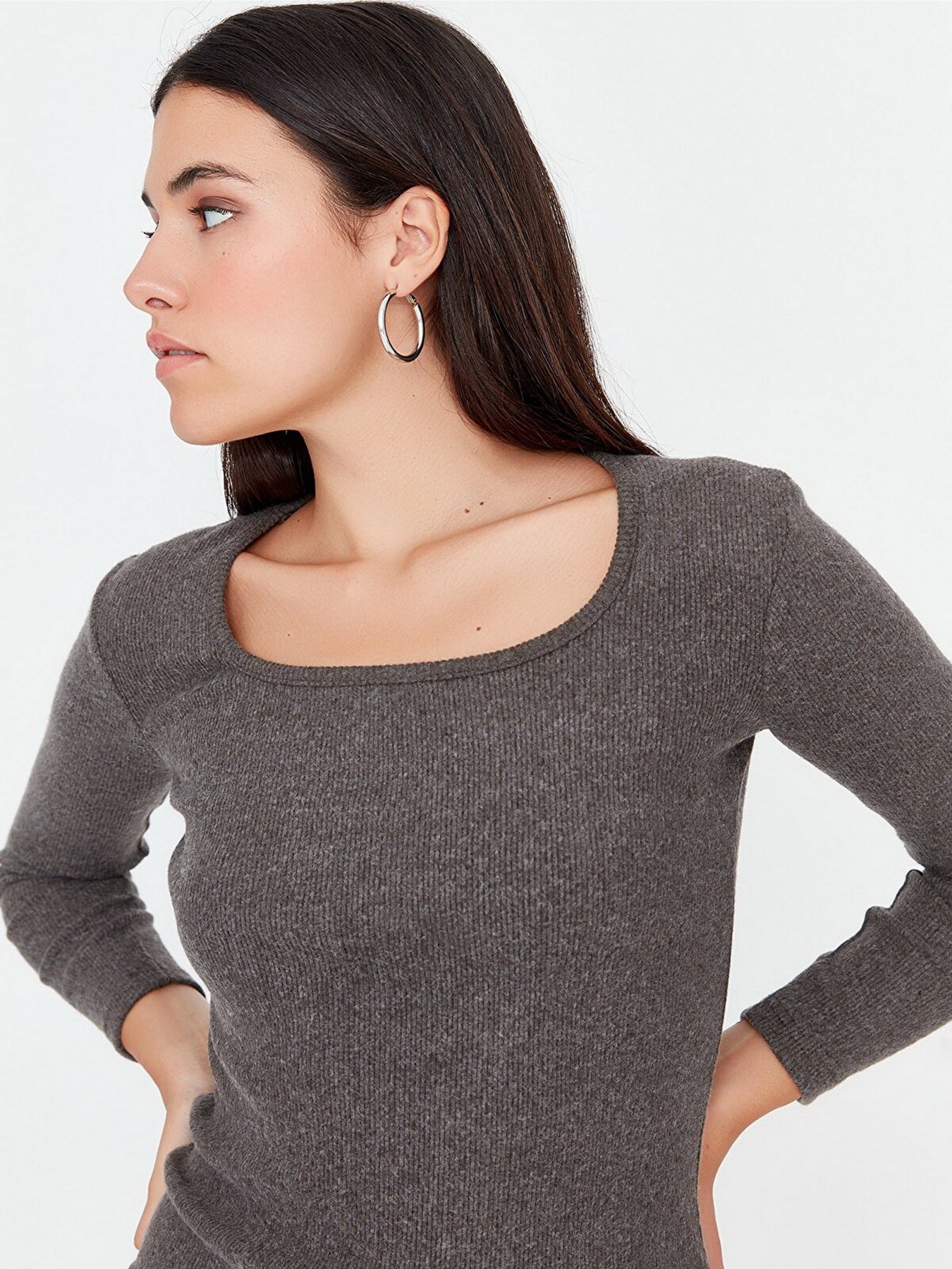 Платье мини Trendyol модель TWOAW21EL2241/Koyu Kahverengi Фото