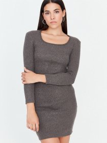 Платье мини Trendyol модель TWOAW21EL2241/Koyu Kahverengi Фото