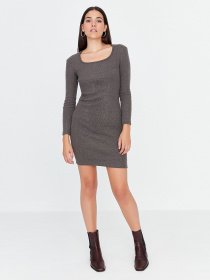 Платье мини Trendyol модель TWOAW21EL2241/Koyu Kahverengi Фото