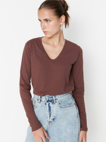 Лонгслів Trendyol модель TWOAW21TS0099/Kahverengi Лонгслів Trendyol модель TWOAW21TS0099/Kahverengi Фото