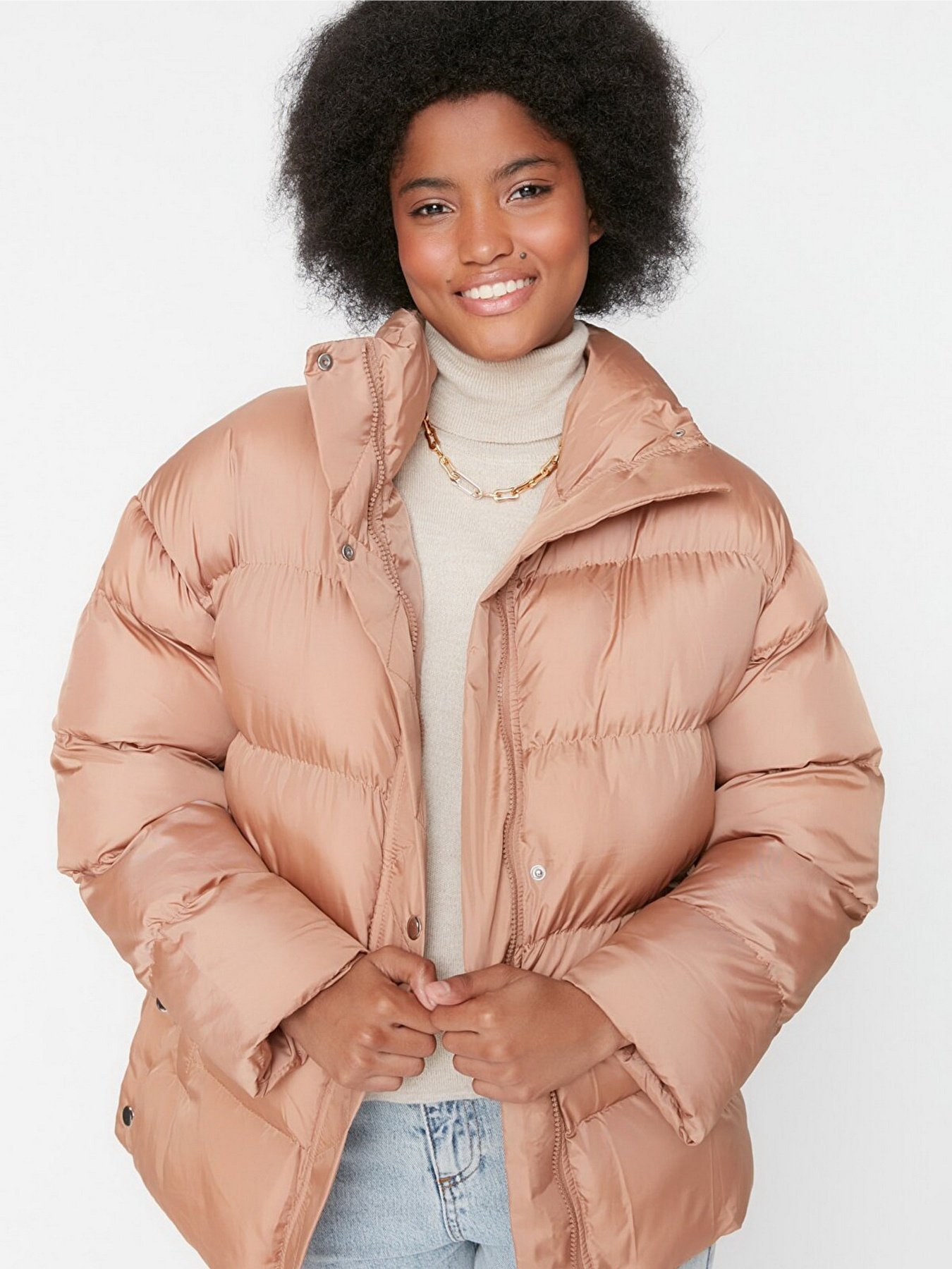 Зимняя куртка Trendyol модель TWOAW23MO00195/Camel Зимняя куртка Trendyol модель TWOAW23MO00195/Camel Фото