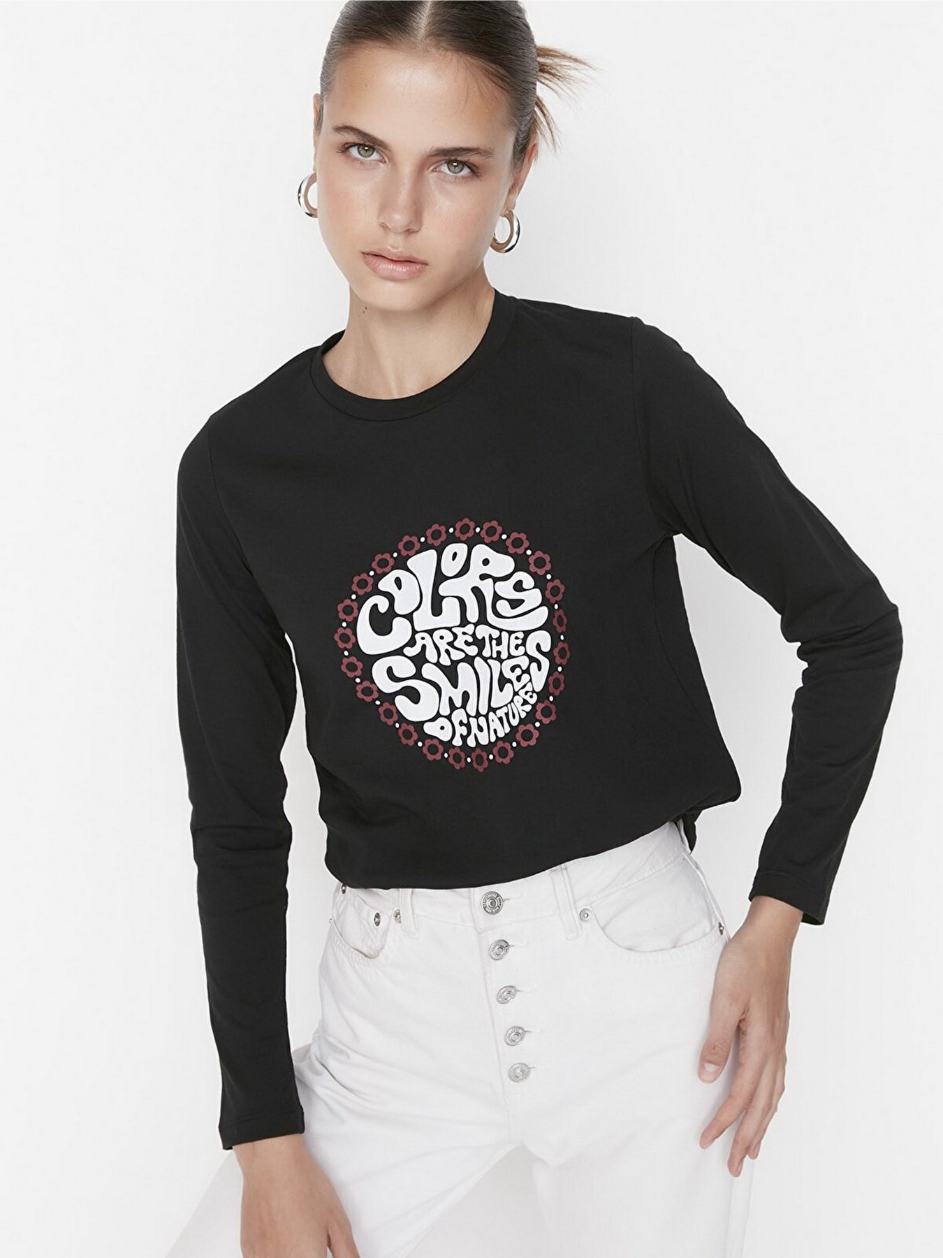 Лонгслив Trendyol модель TWOAW23TS00021/Siyah Фото