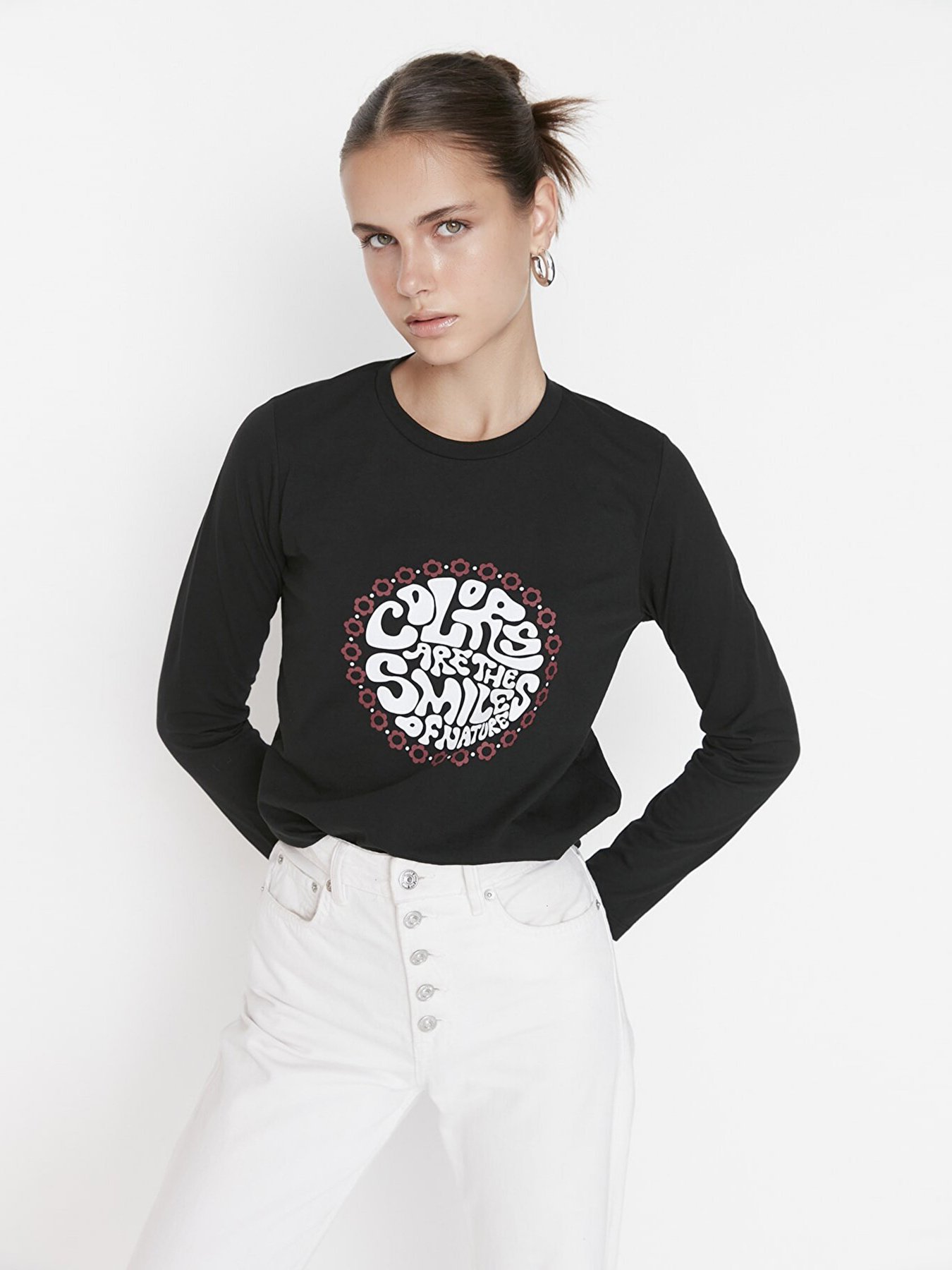 Лонгслив Trendyol модель TWOAW23TS00021/Siyah Фото