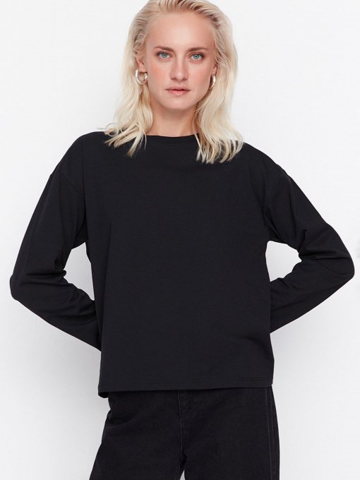 Лонгслив Trendyol модель TWOAW23TS00033/Siyah Фото