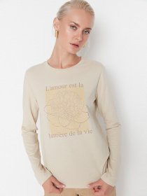Лонгслів Trendyol модель TWOAW23TS00042/Bej Фото