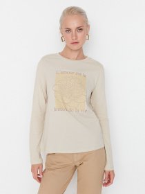 Лонгслів Trendyol модель TWOAW23TS00042/Bej Фото