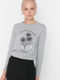 Лонгслив Trendyol модель TWOAW23TS00047/Gri Фото
