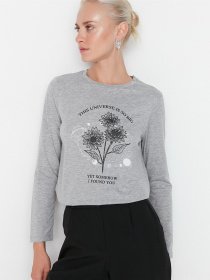 Лонгслив Trendyol модель TWOAW23TS00047/Gri Фото