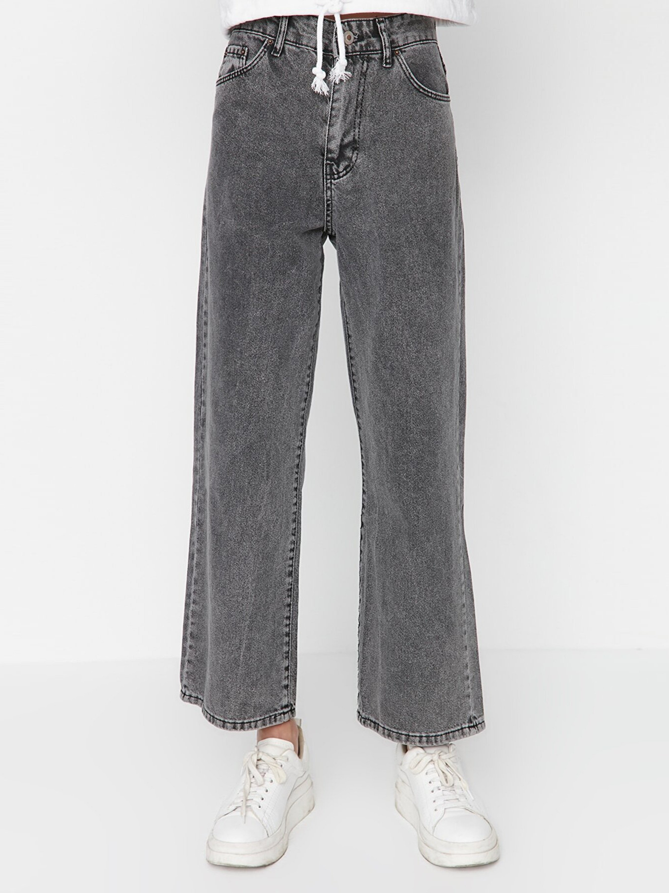 Широкі джинси Trendyol модель TCTAW23JE00069/Gri Фото