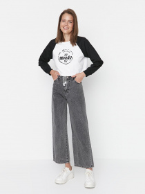 Широкі джинси Trendyol модель TCTAW23JE00069/Gri Фото