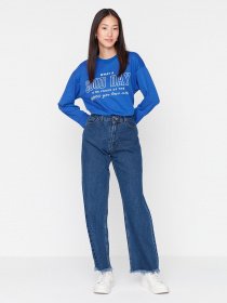 Широкі джинси Trendyol модель TCTAW23JE00072/Lacivert Фото